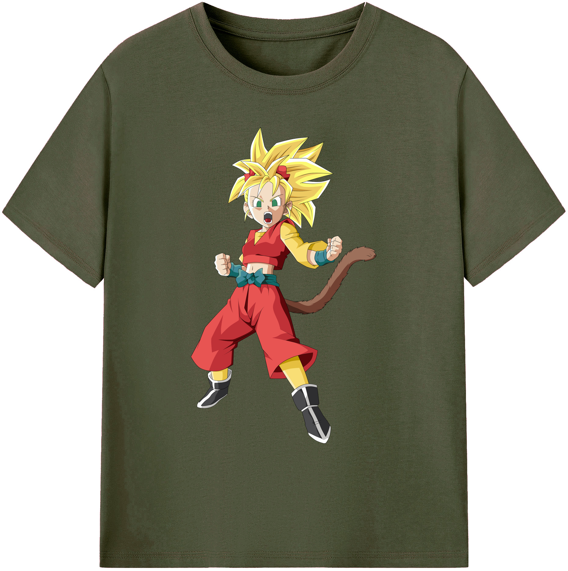 （画像用） ドラゴンボール カリフラ DRAGON BALL Caulifla 綿100％ メンズ半袖Tシャツ｜肌触りやわらか＆通気性